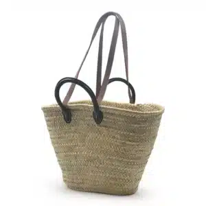 Bolso de playa grande para muejr con Dos Asas de palma y piel