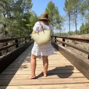 capazo de playa con cremallera