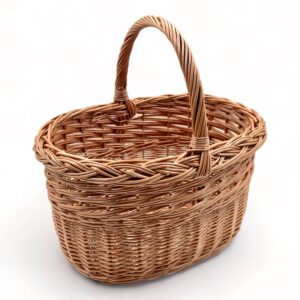 Cesta de mimbre con asa para Almacenamiento y Setas