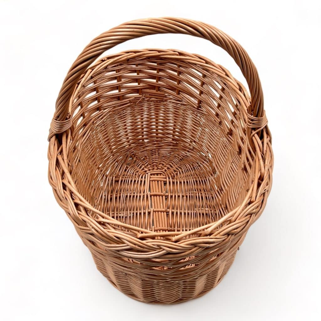 E-wicker24 Alles Aus Weide Cesto De Mimbre, Puff, Retro Cesto Mimbre Con Un Recipiente De Plástico Cubierto, Cesta Para Leña, Juguetes, Estilo Vintage