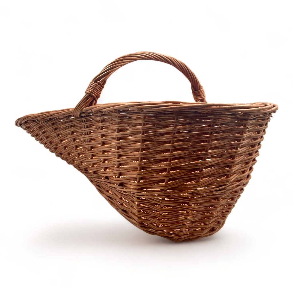 Red Hamper Rojo Cesta De Altura Gris Redondo Cesta, Cesta De Mimbre, Con Forro De Arpillera, Marrón, 32 X 43 X 49 Cm