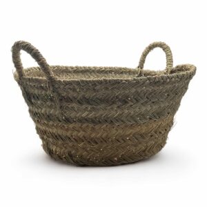 Cesta para leña - Cesta redonda trenzada de esparto - Leñero para leña redondo para interior, cesteriaESGA
