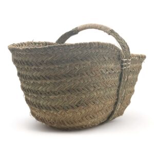 Cesta para leña - Cesta redonda trenzada de esparto - Leñero para leña ovalado para interior