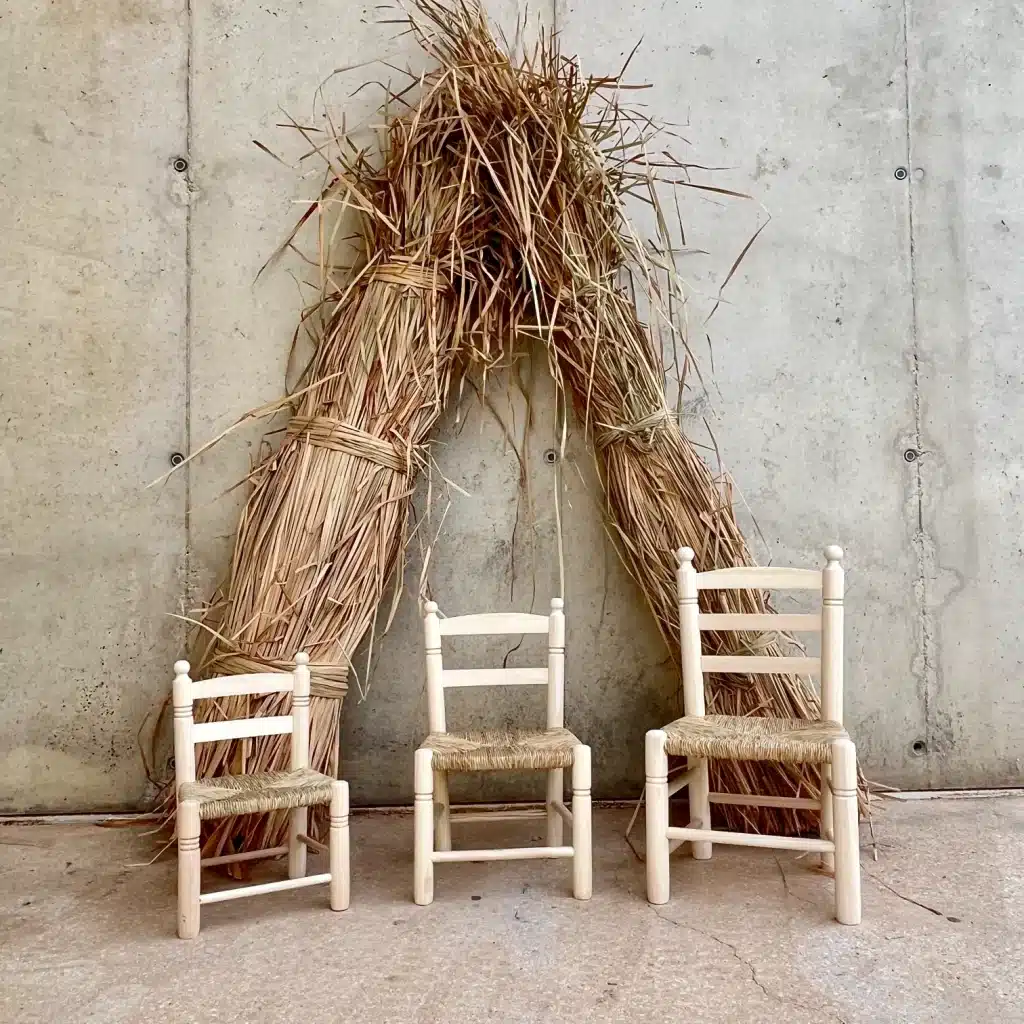 Silla infantil madera, silla de enea