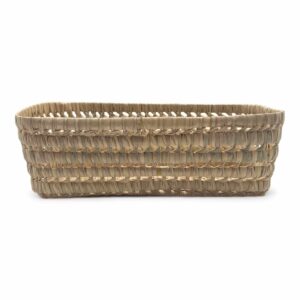 Cesta almacenamiento rectangular trenzada de baño o cocina de palma