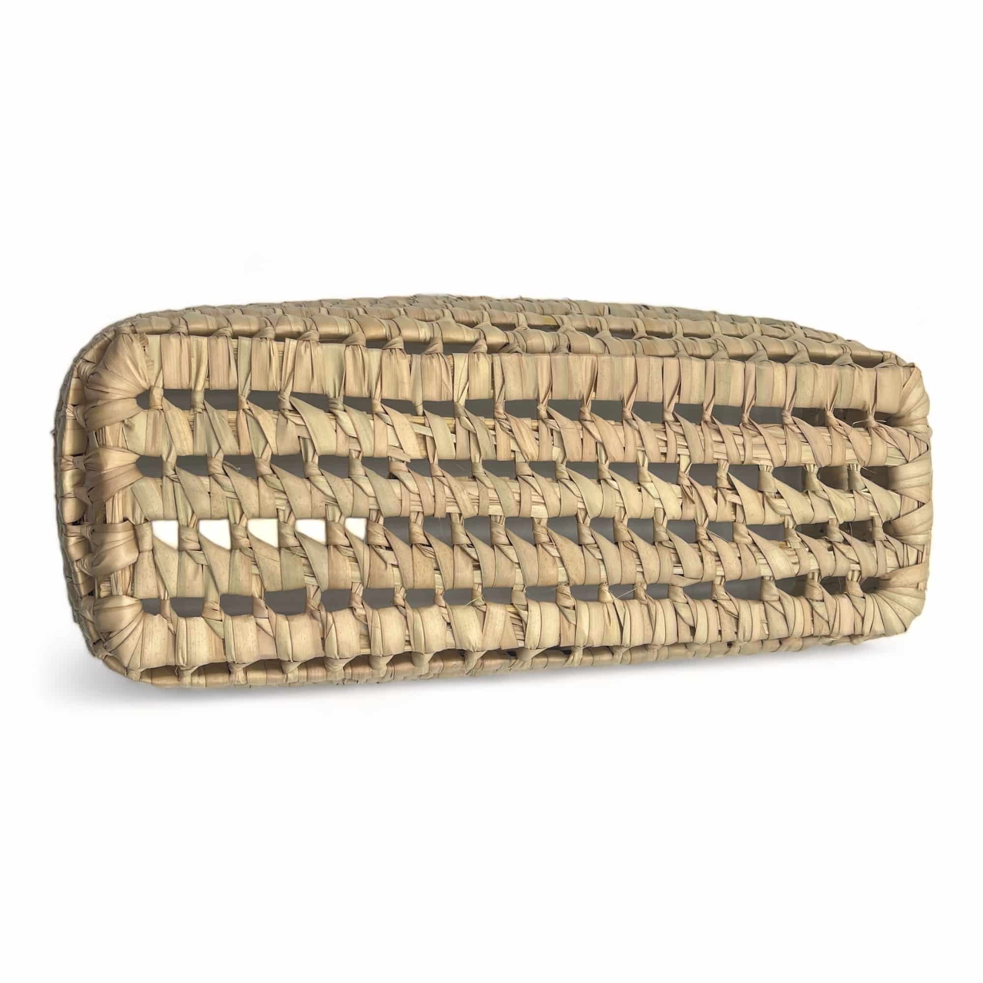 Cesta almacenamiento rectangular trenzada de baño o cocina de palma