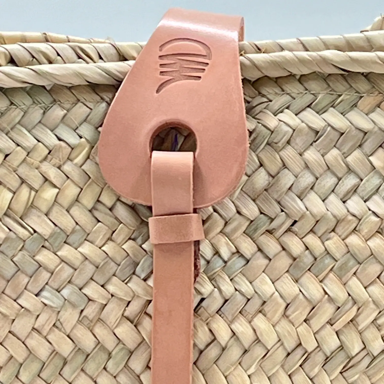 Capazo bolso de hombro de palma con cremallera