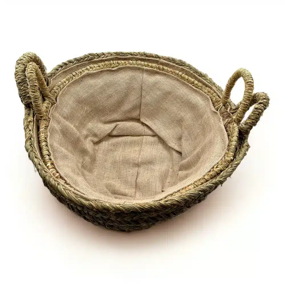 cesta de esparto redondo