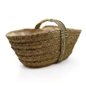 cesta de esparto con asa central
