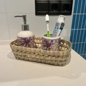 Cesta de Baño de Palma Hecha a Mano