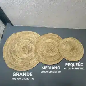 Alfombra redonda de palma