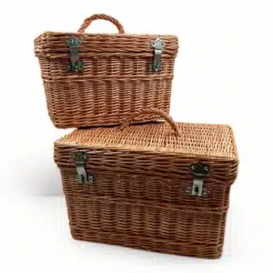 Cesta de Picnic de Mimbre con Tapa