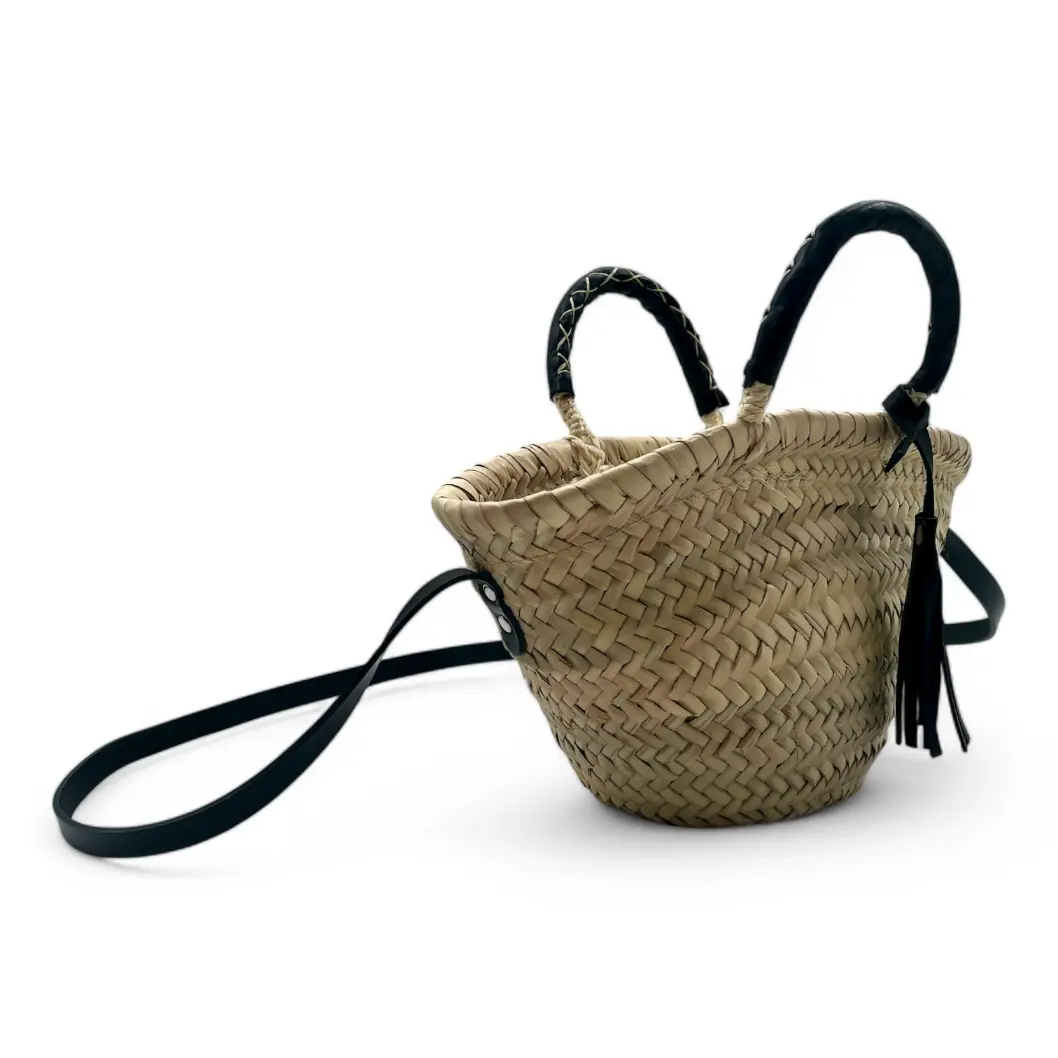 Bolso de Hombro de Palma con Cremallera