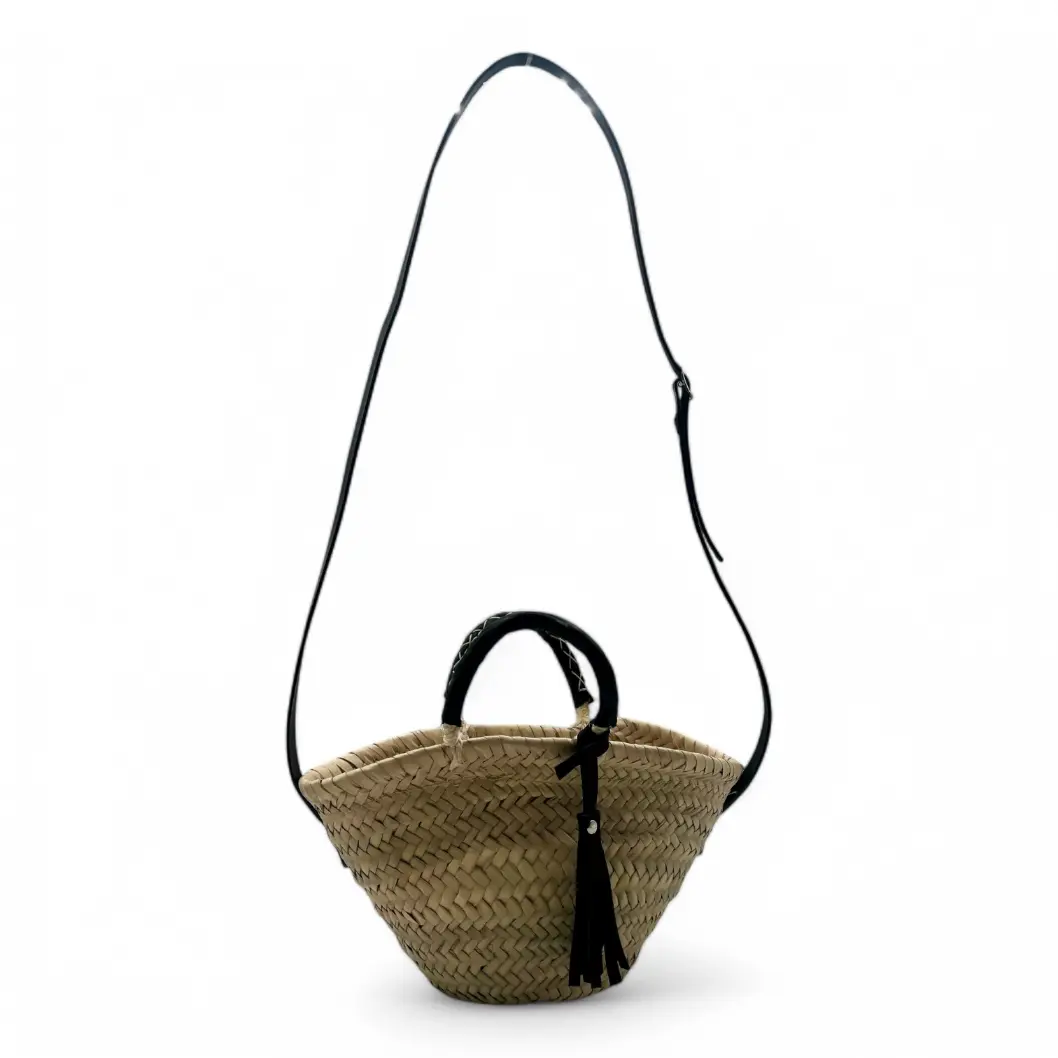 Bolso de Hombro de Palma con Cremallera