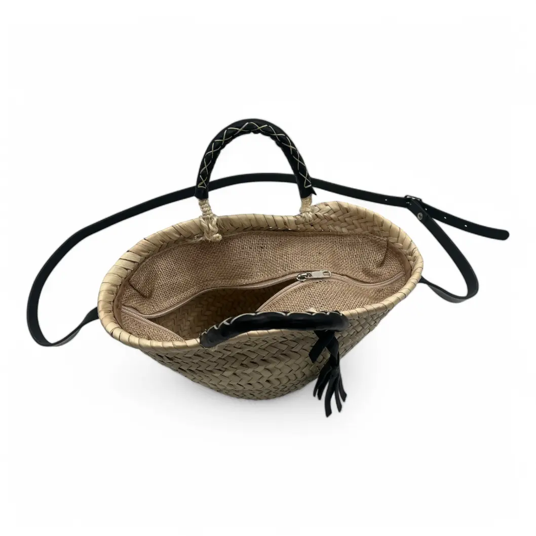 Bolso de Hombro de Palma con Cremallera