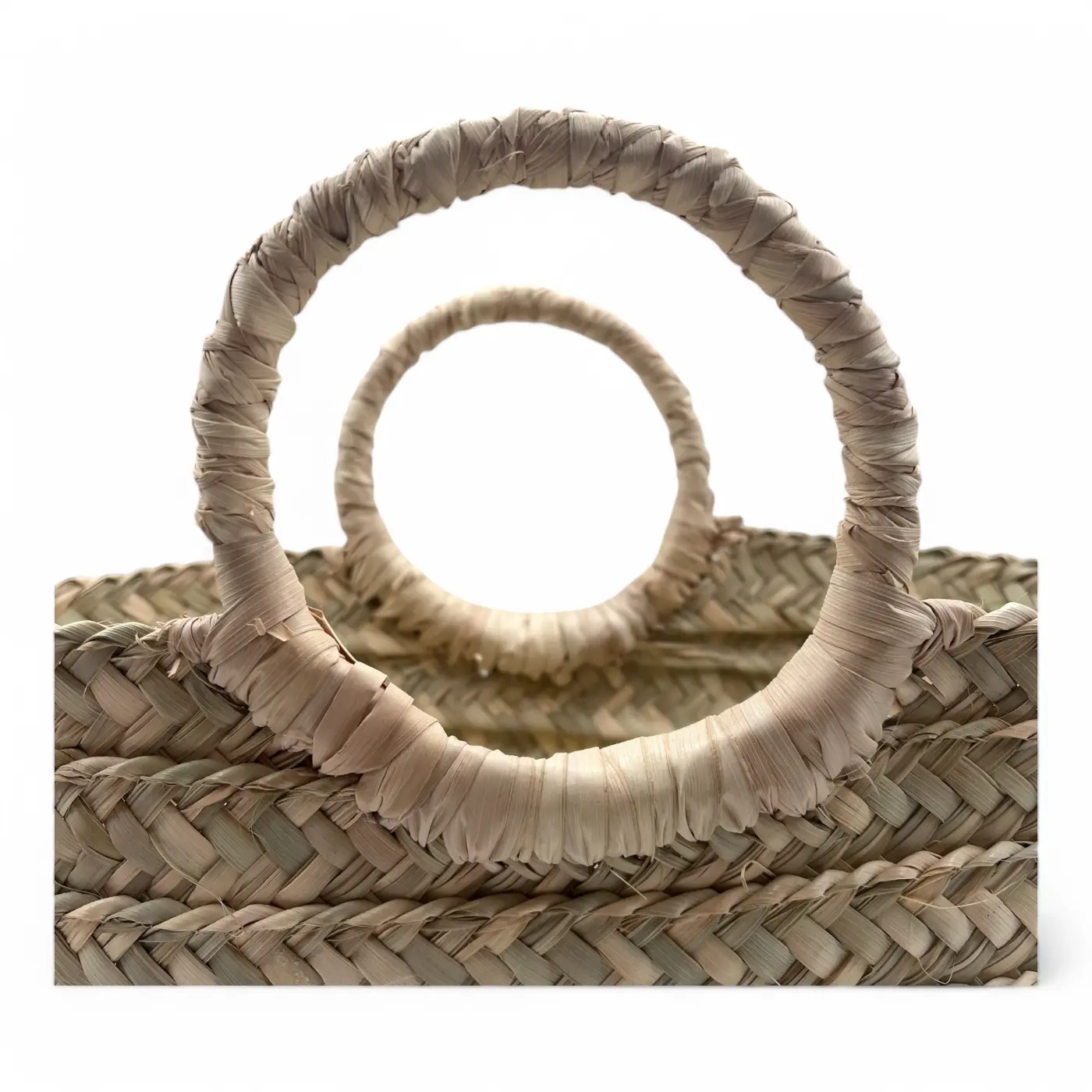 Bolso de Mano de Palma con asa corta