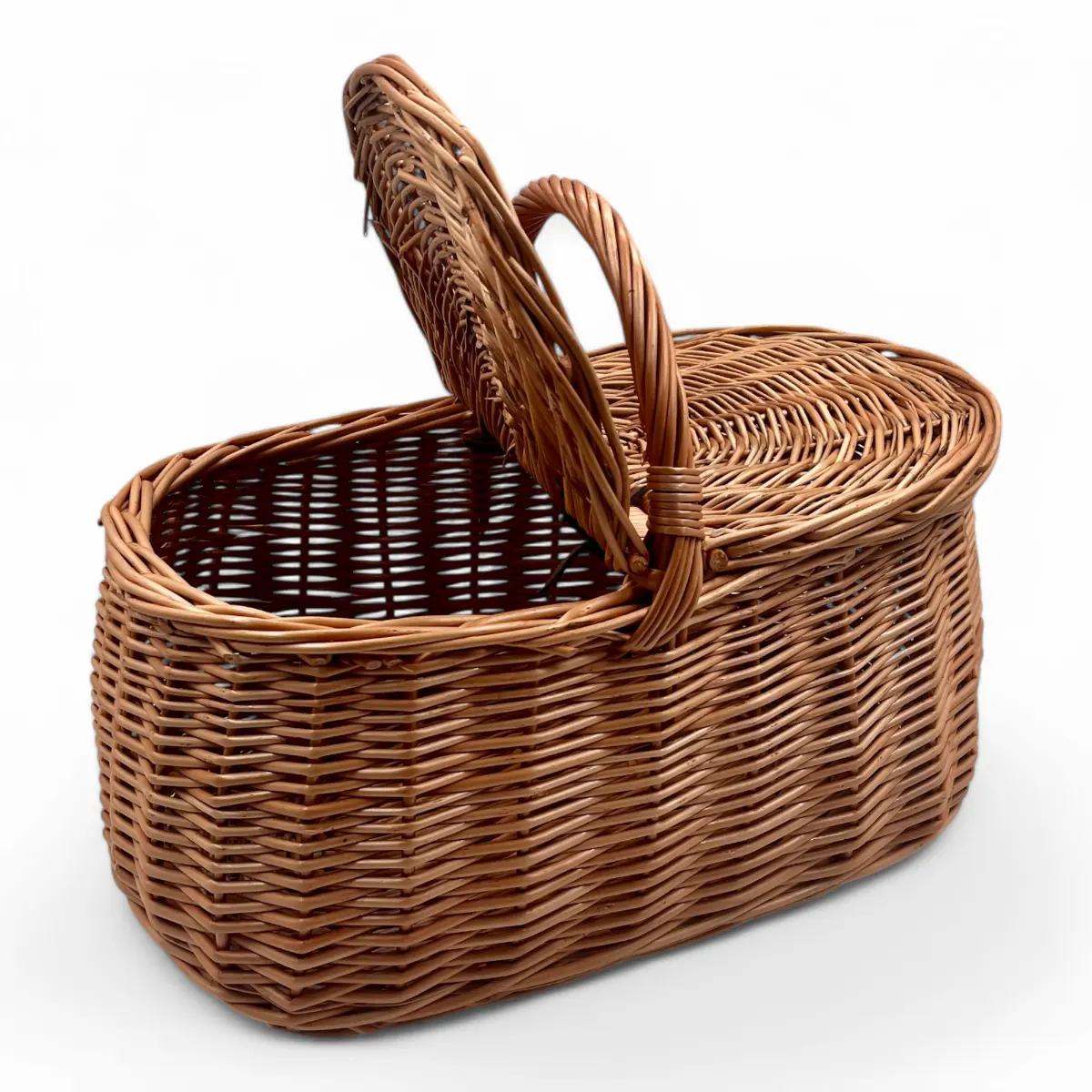 Cesta con Tapas Grande de Mimbre Ovalada