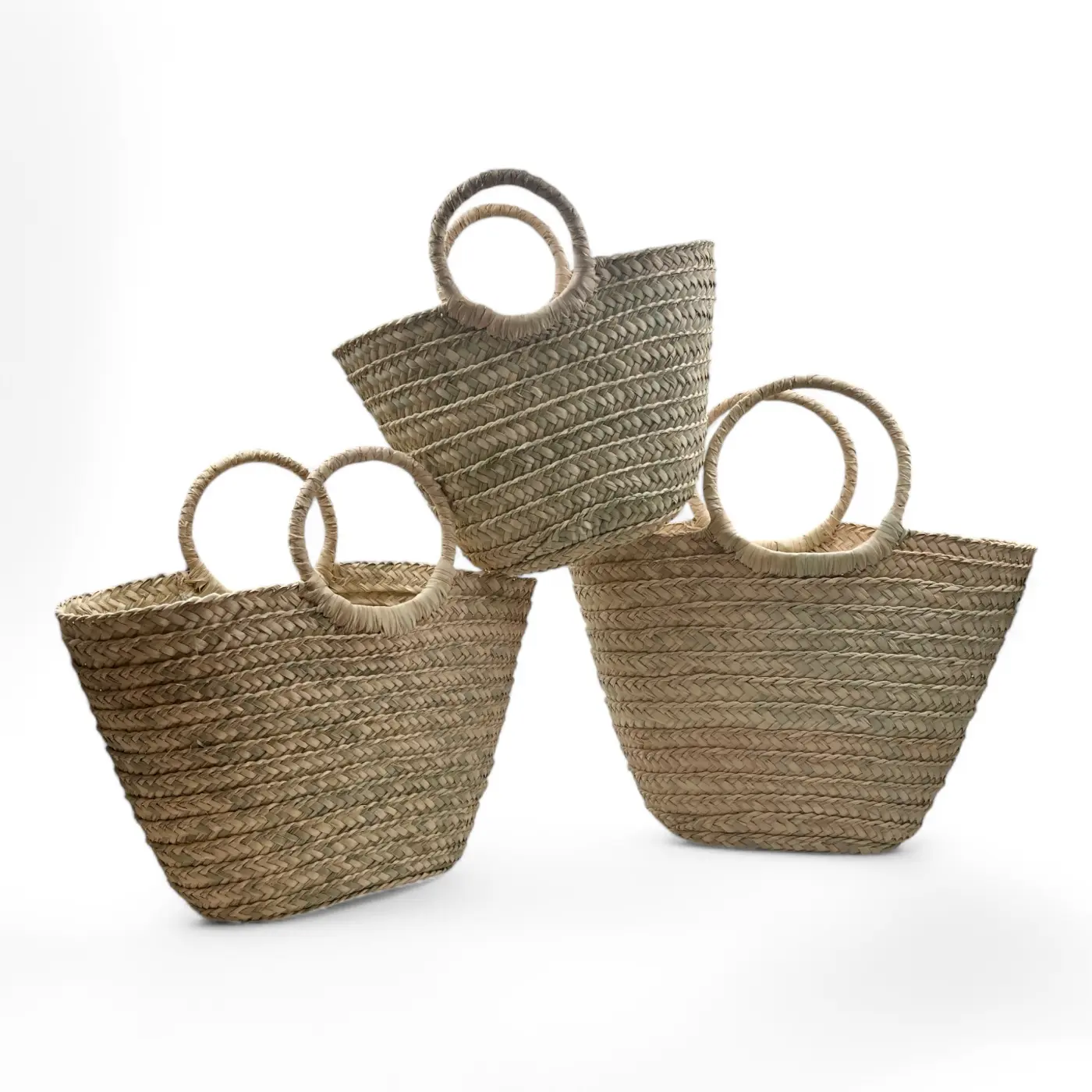 Bolso de Mano de Palma con asa corta