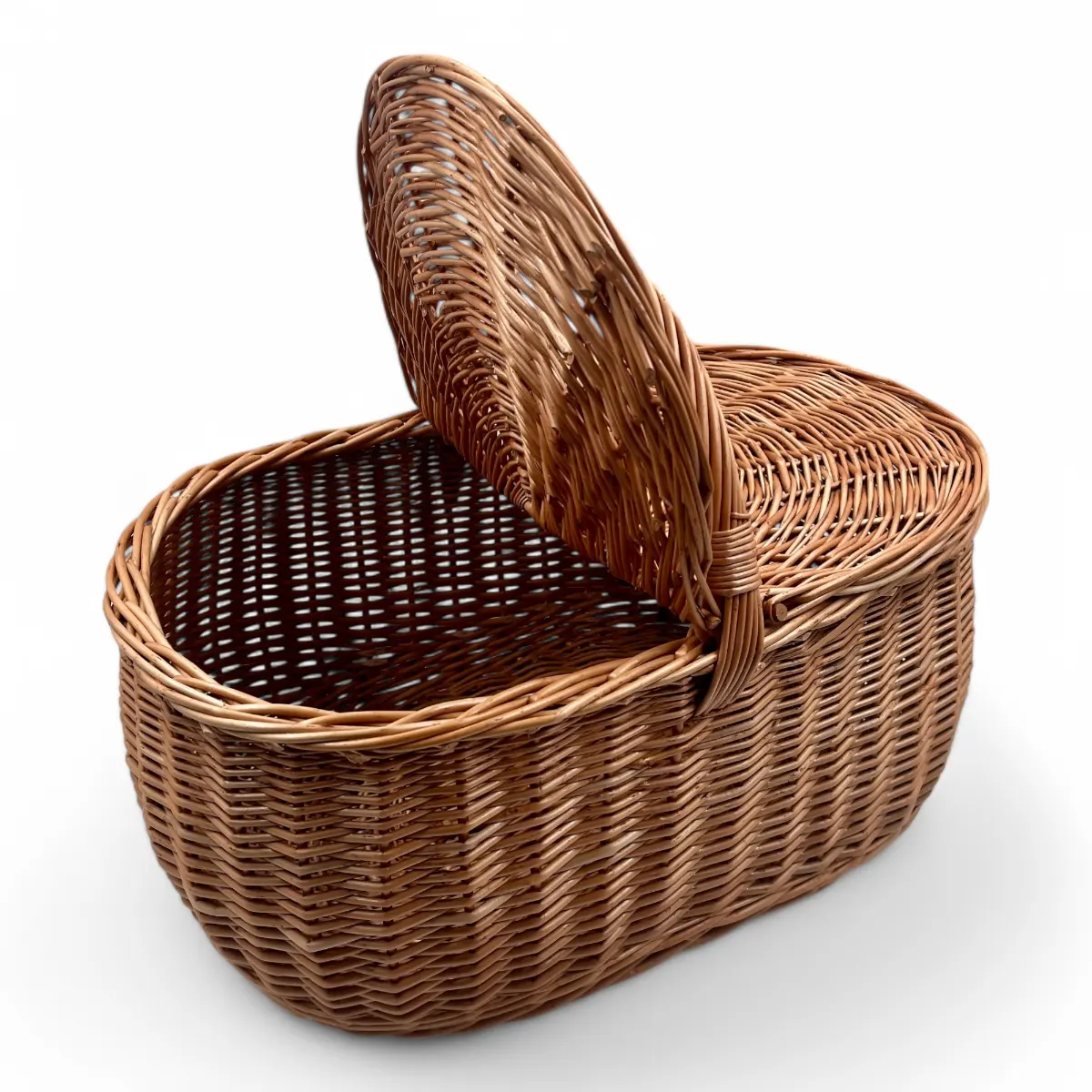 Cesta con Tapas Grande de Mimbre Ovalada