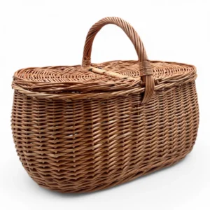 Cesta con Tapas Grande de Mimbre Ovalada