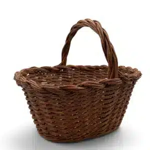 cesta de mimbre para setas