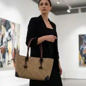 bolso rectangular de palma