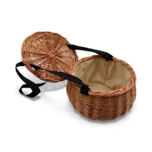 Bolso bandolera de mujer de mimbre trenzado con tapa