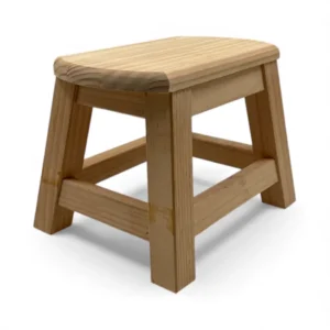 Taburete de madera bajo
