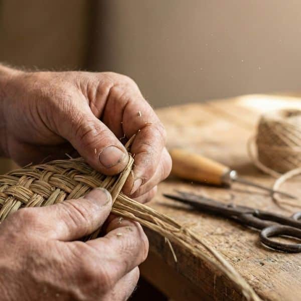 Cestas de esparto tejidas a mano en Valencia