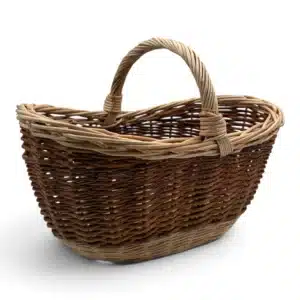 cesta de mimbre para setas