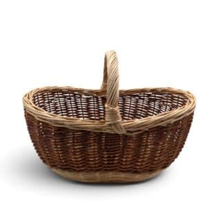 cesta de mimbre para setas